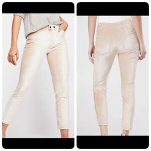 We The Free Women’s Sweet Jane Champagne Velvet Skinny Stretch Pants Size 26